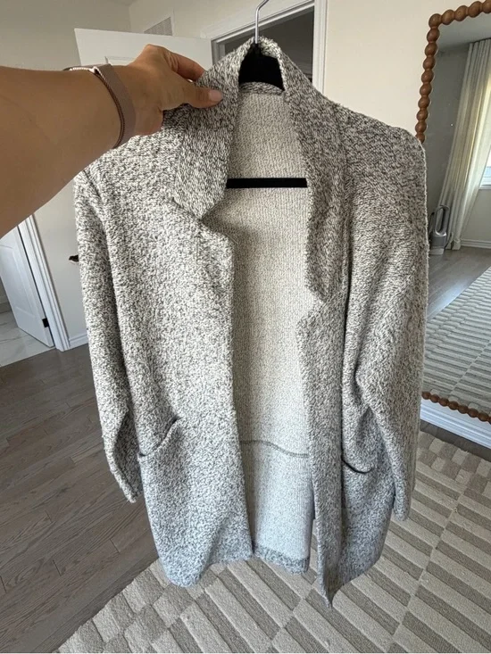 Zara Grey Open-Front Knit Coatigan - Picture 3 of 4